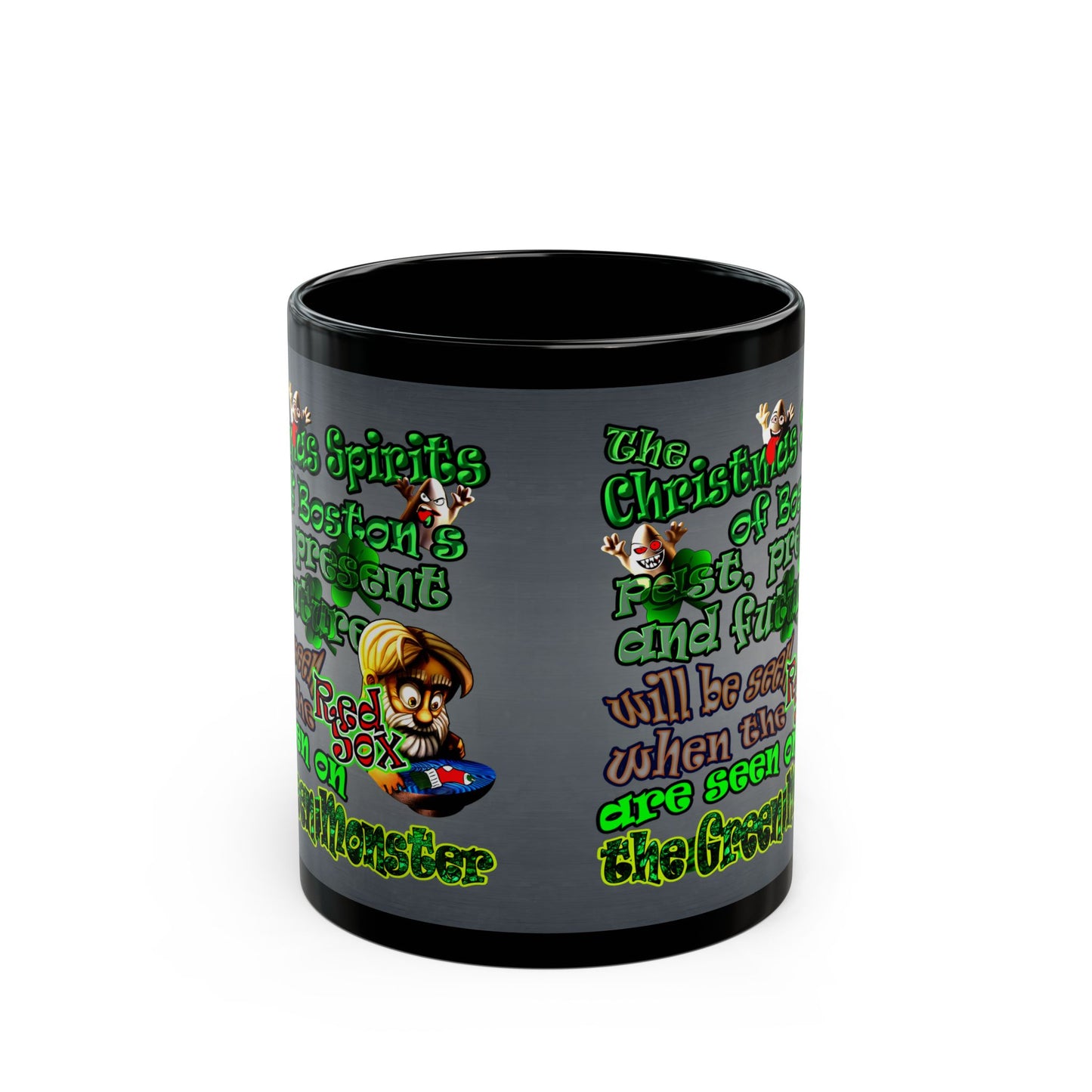christmas spirits of boston - Black Mug (grey-light grey)