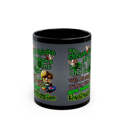 christmas spirits of boston - Black Mug (grey-light grey)