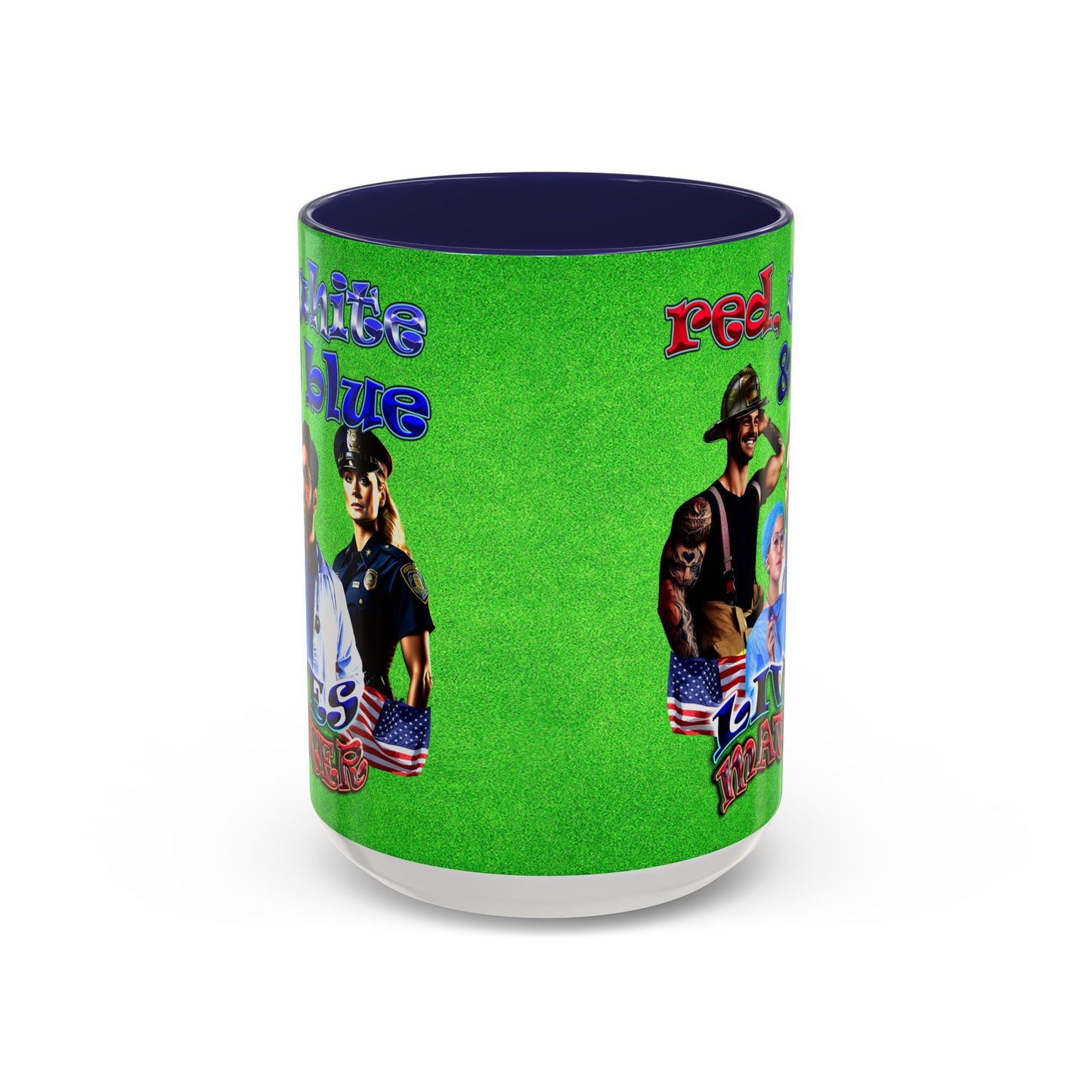 rw&b lives matter - Accent Mug (green turf)