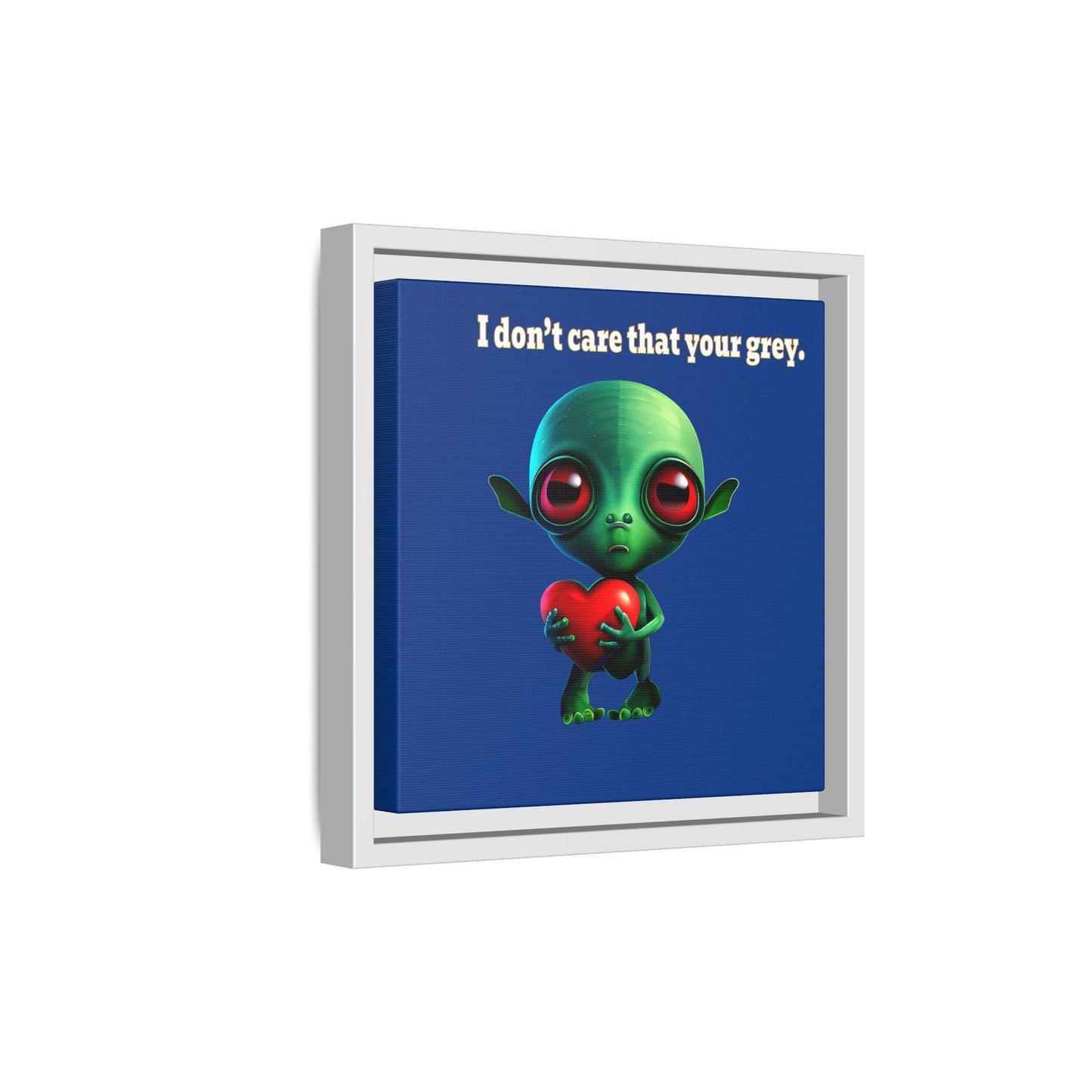 I don't care that your grey - framed canvas art (dark blue)