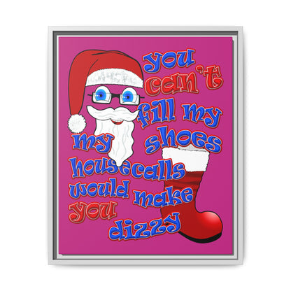 santa's shoes - framed canvas art (pink)