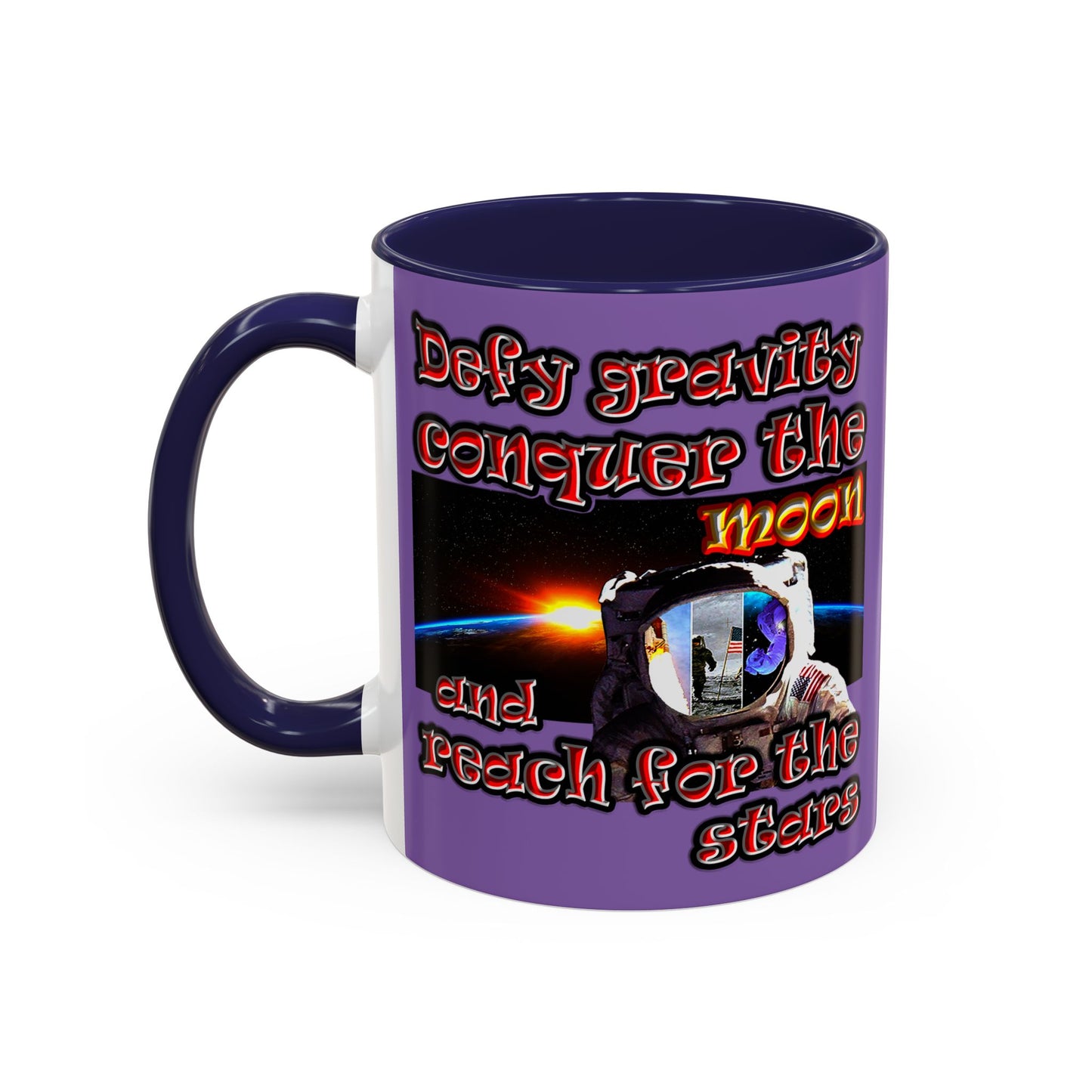 defy conquer reach - Accent Mug (light purple)