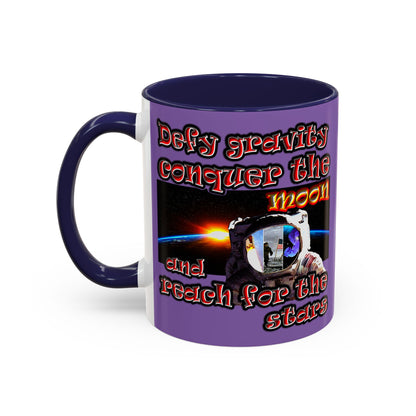 defy conquer reach - Accent Mug (light purple)