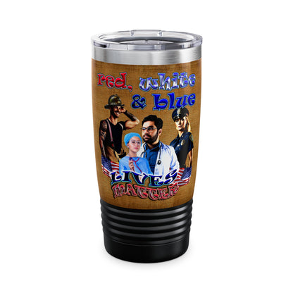 rw&b lives matter - Ringneck Tumbler, 20oz (brown papyrus)