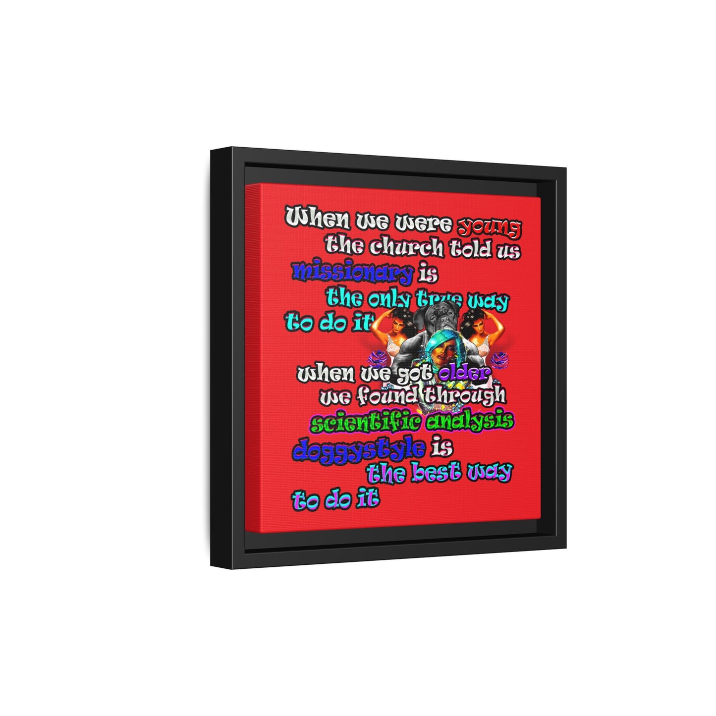 doggystyle - framed canvas art (red)