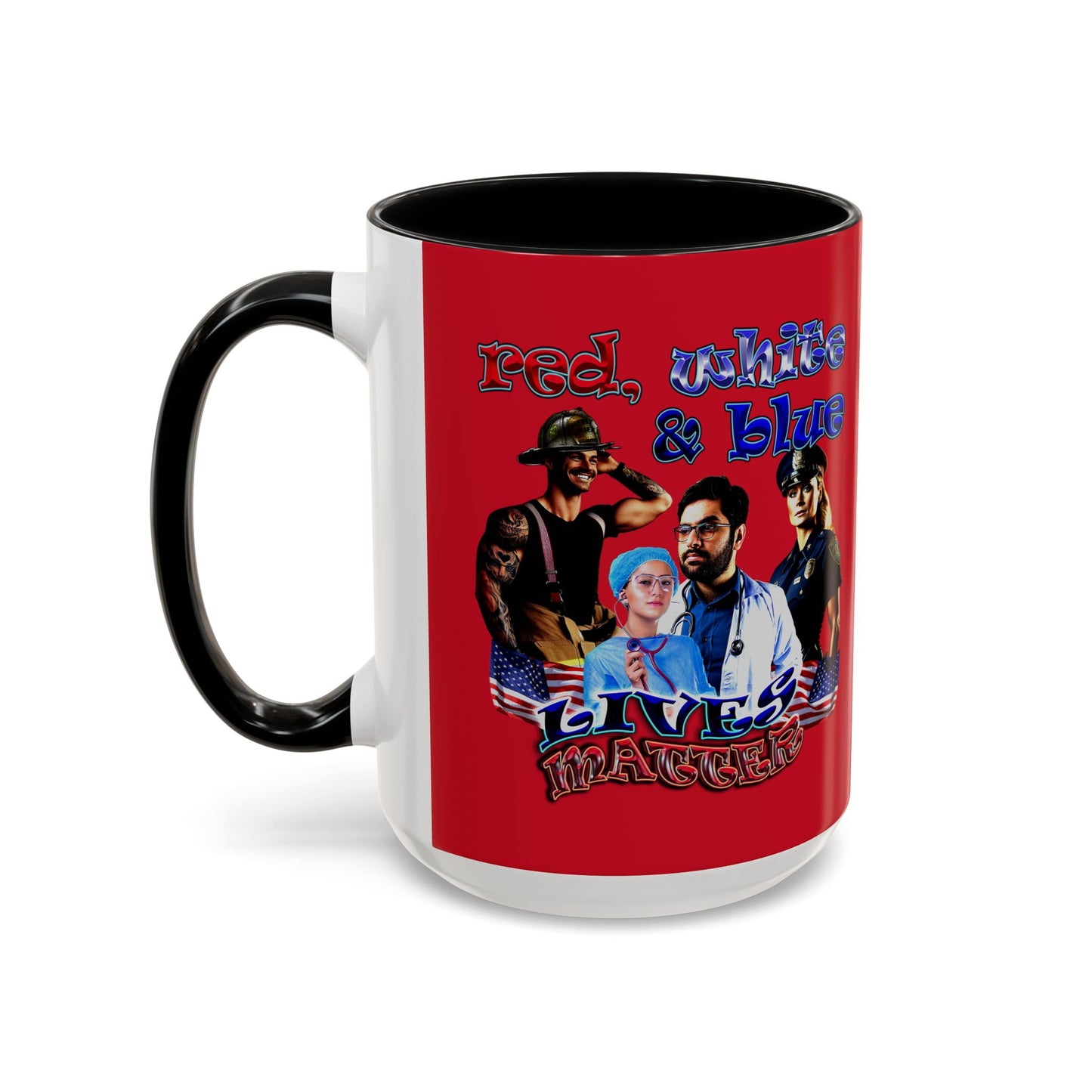 rw&b lives matter - Accent Mug (dark red)