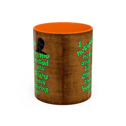 noticed you noticing - Accent Mug (brown papyrus)