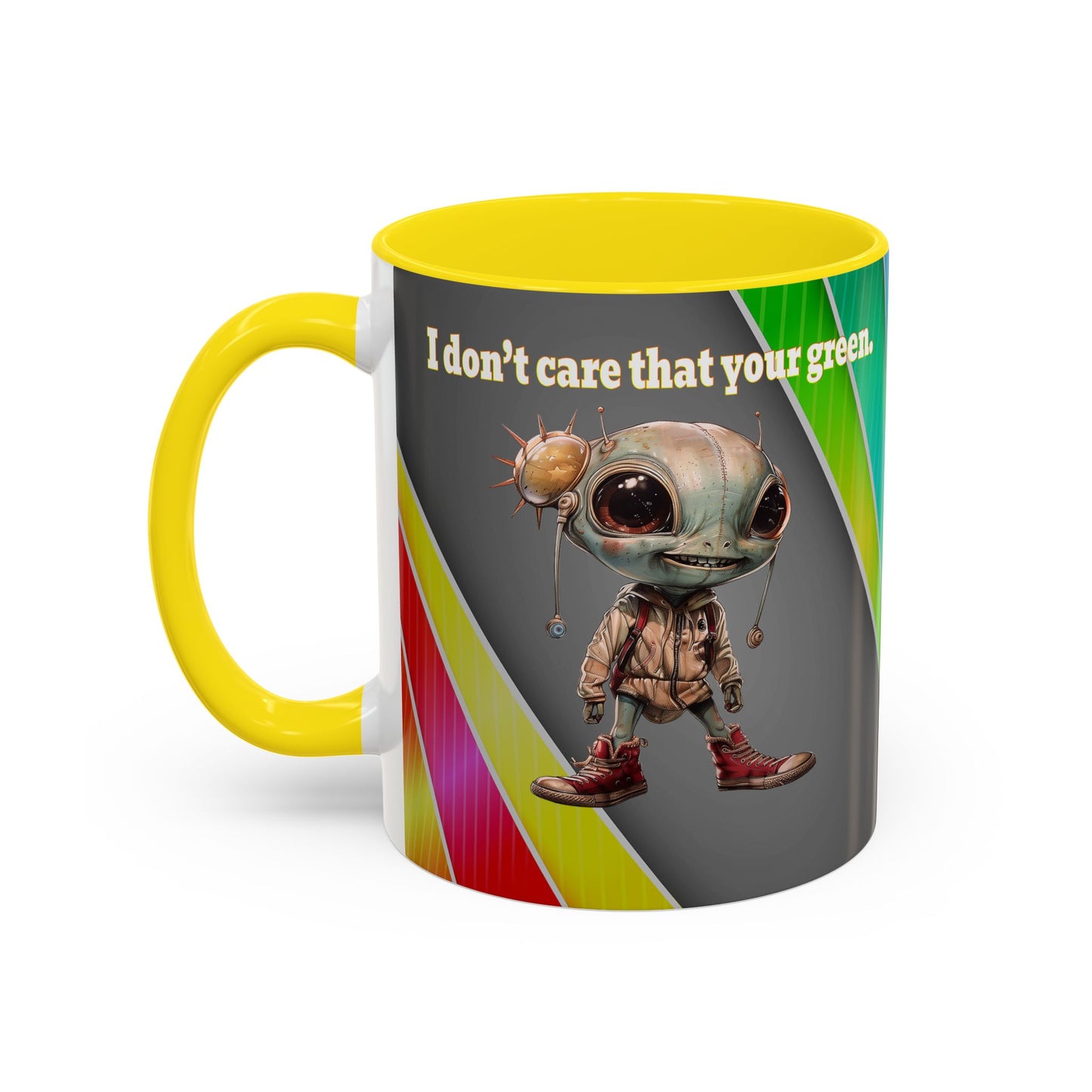 I don't care that your grey - Accent Mug (rainbow split)