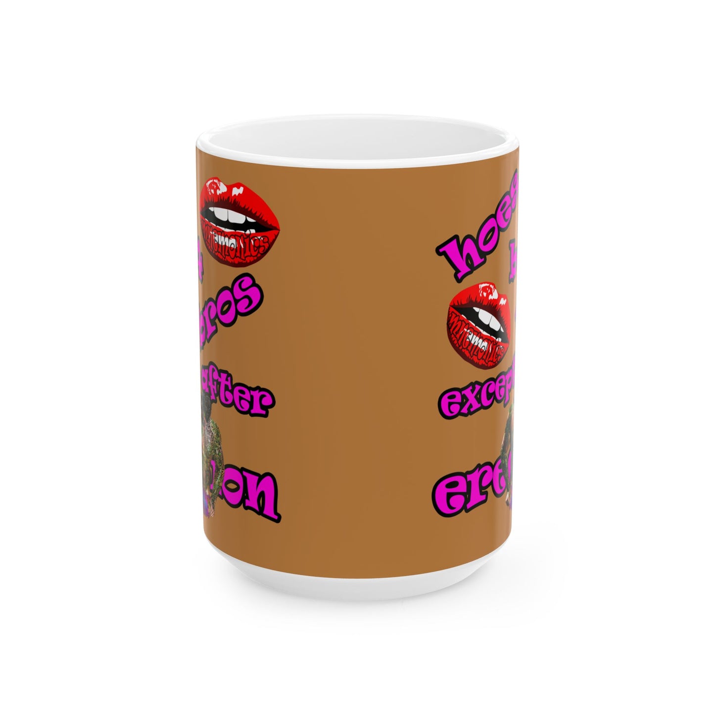 hoes b4 bros - White Mug (light brown)