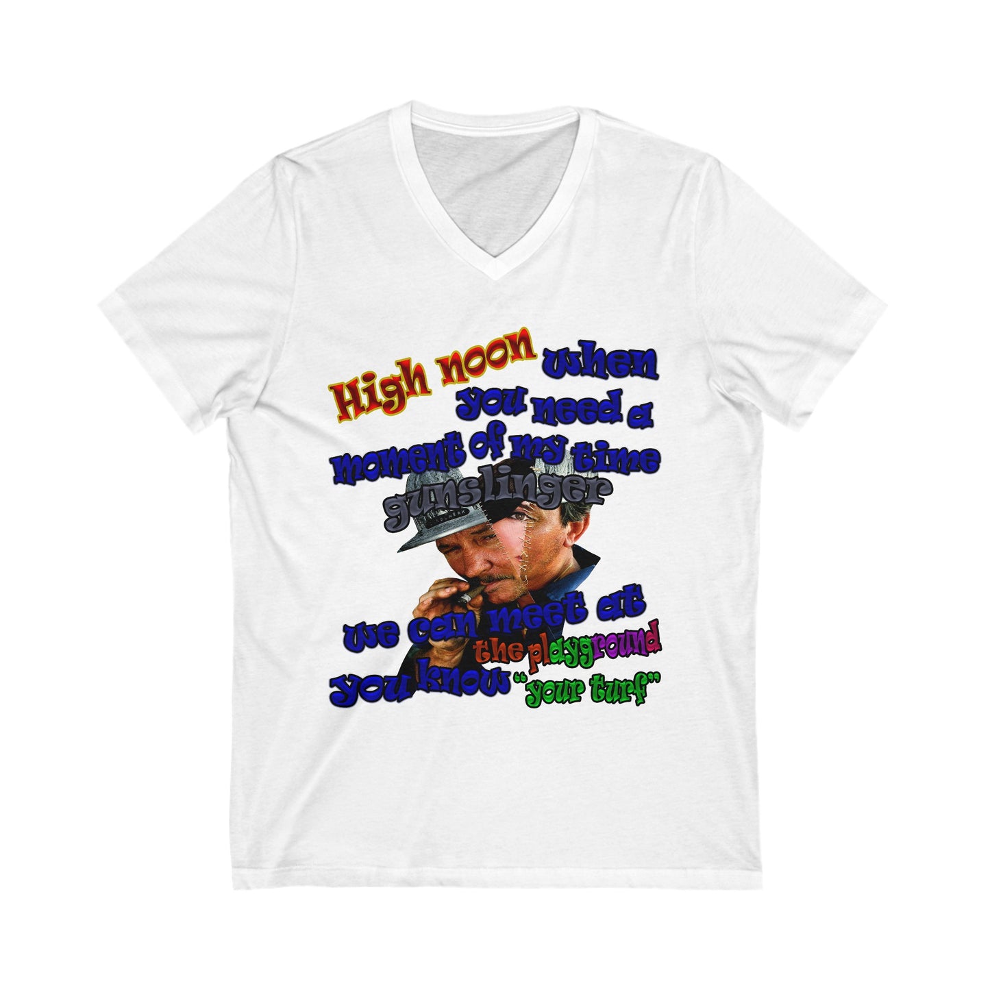 high noon - Unisex Jersey Short Sleeve V-Neck Tee