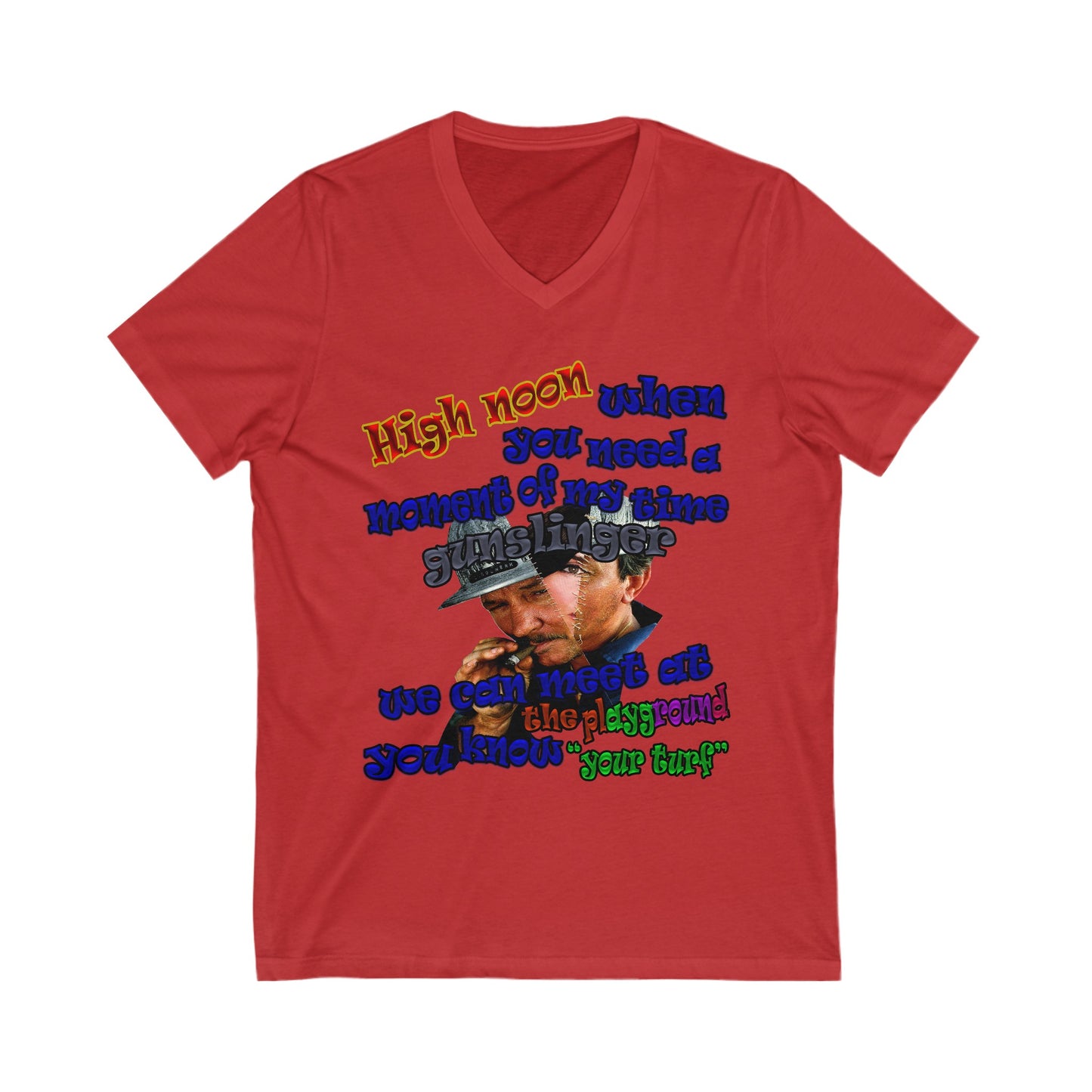 high noon - Unisex Jersey Short Sleeve V-Neck Tee