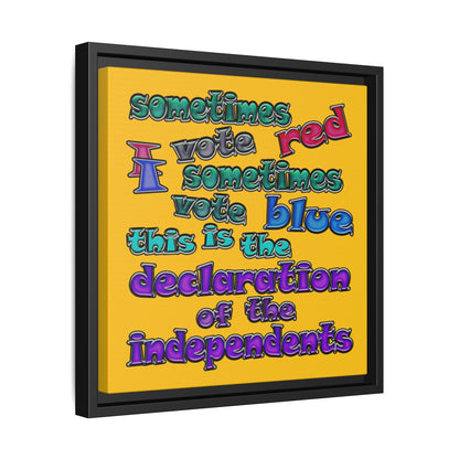 declaration of the independents - framed canvas art (yellow)