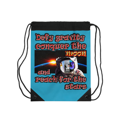 defy conquer reach - Drawstring Bag (turquoise)