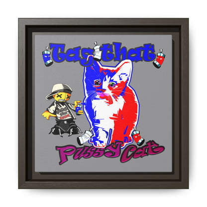 tag that - framed canvas art (grey)