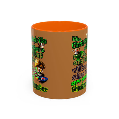 christmas spirits of boston - Accent Mug (light brown)