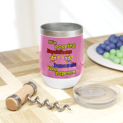 popping like popcorn - Chill Wine Tumbler (light pink)