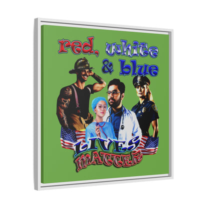 rw&b lives matter - framed canvas art (green)