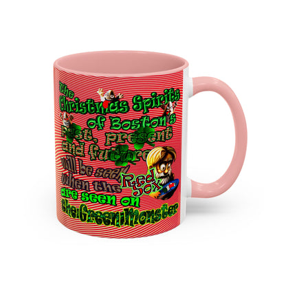 christmas spirits of boston - Accent Mug (yellow-orange wave)
