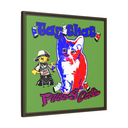 tag that - framed canvas art (green)