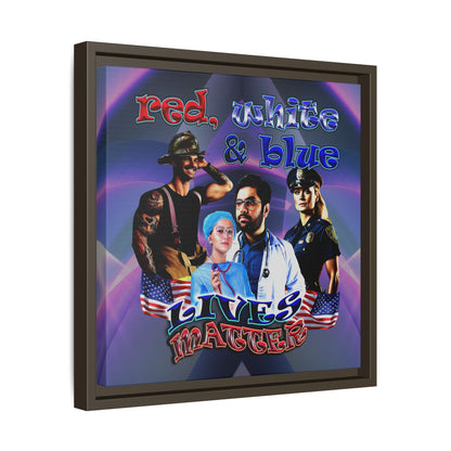 rw&b lives matter - framed canvas art (grey-pink wave)