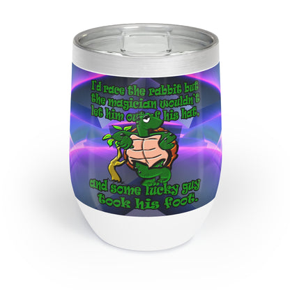 turtle race - Chill Wine Tumbler (grey-pink wave)