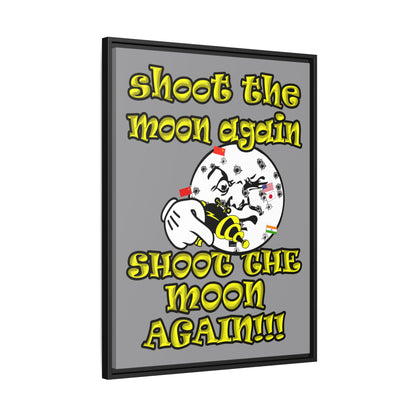 shoot the moon again - framed canvas art (grey)