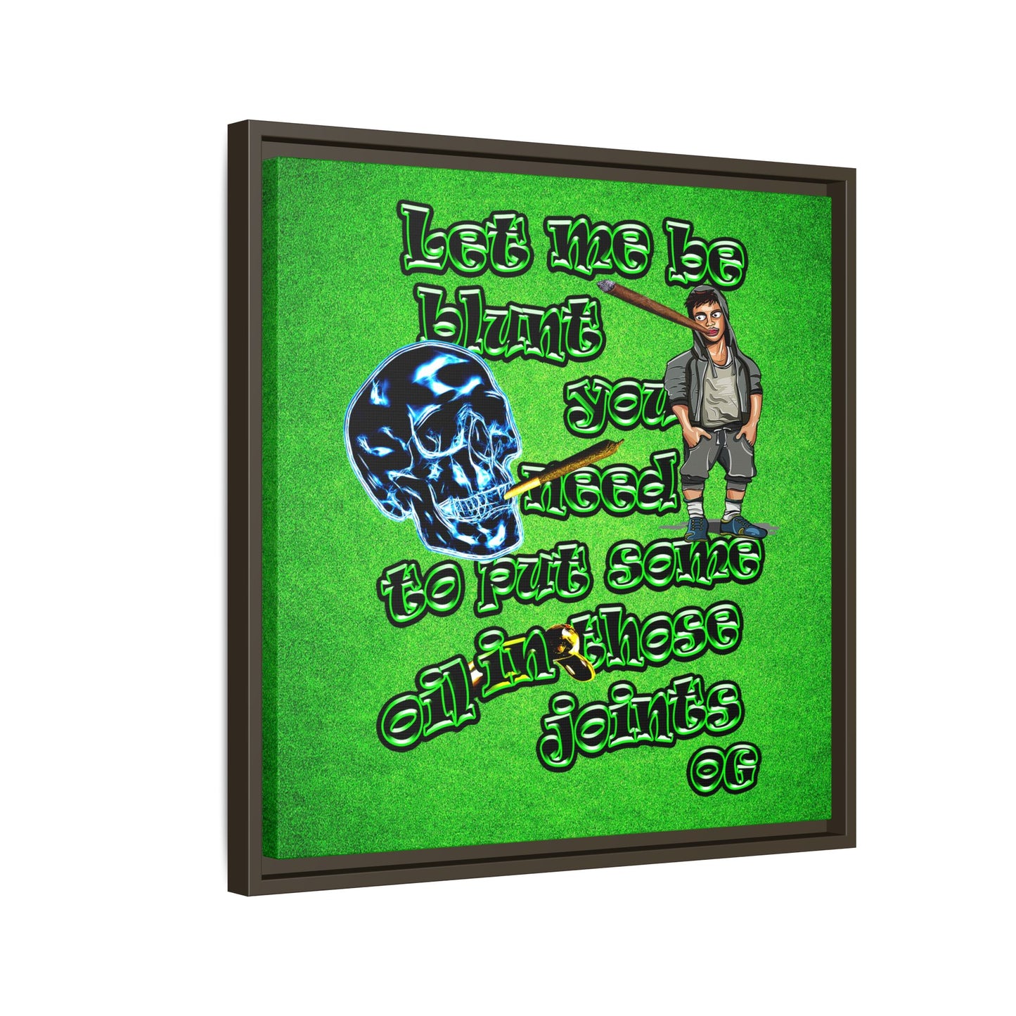 og - framed canvas art (green turf)