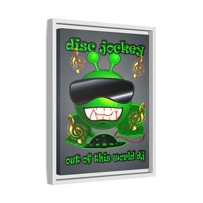 disc jockey - framed canvas art (grey-light grey)