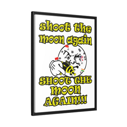 shoot the moon again - framed canvas art (white)