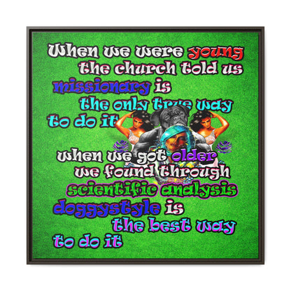doggystyle - framed canvas art (green turf)