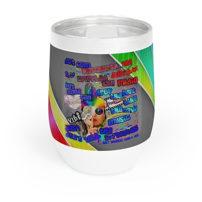 drop the beat - Chill Wine Tumbler  (rainbow split)