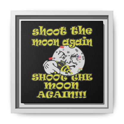 shoot the moon again - framed canvas art (black)