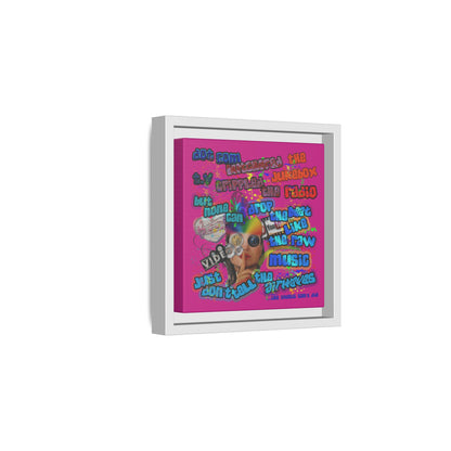 drop the beat - framed canvas art (pink)