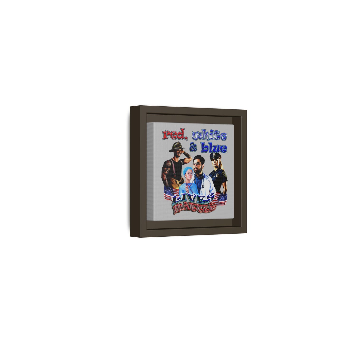 rw&b lives matter - framed canvas art (light grey)