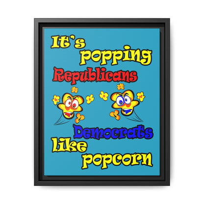 popping like popcorn - framed canvas art (turquoise)