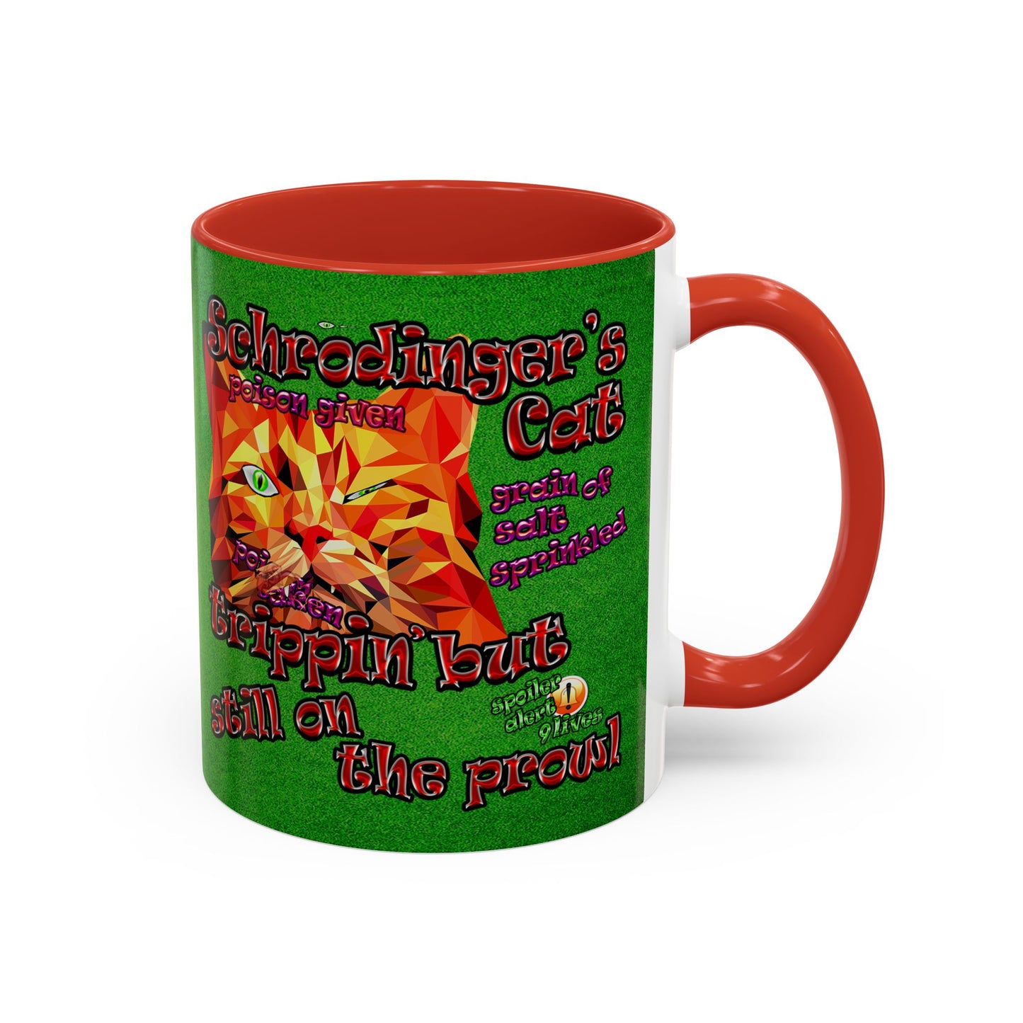 schrodinger's cat - Accent Mug (green turf)