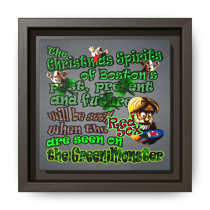 christmas spirits of boston - framed canvas art (grey-light grey)