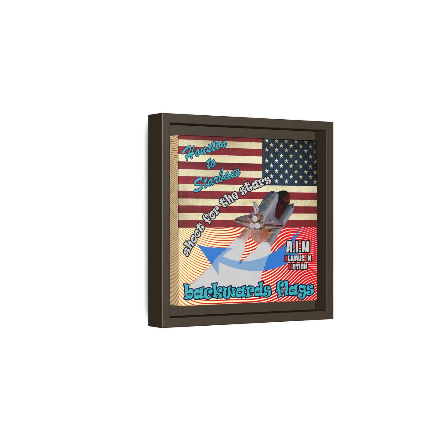 shoot for the stars - framed canvas art (yellow-orange wave)
