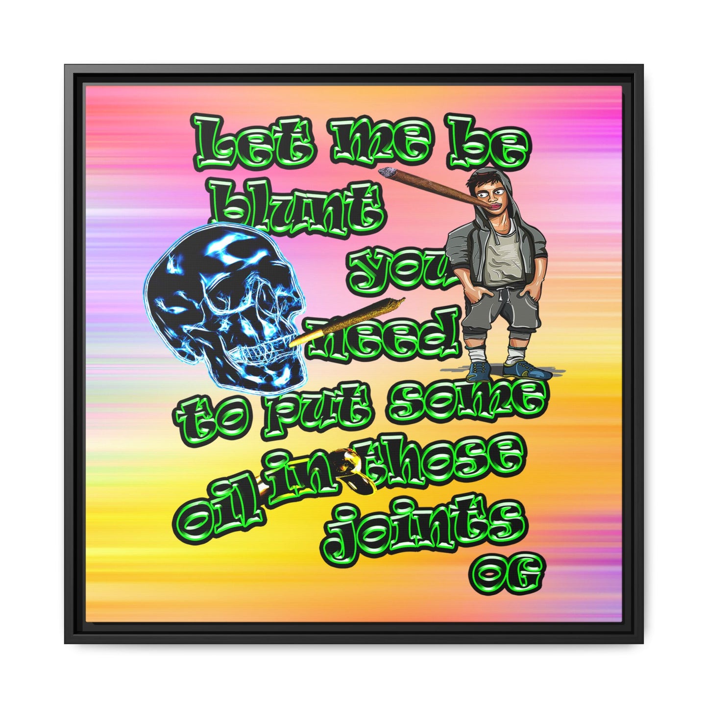 og - framed canvas art (color blur)