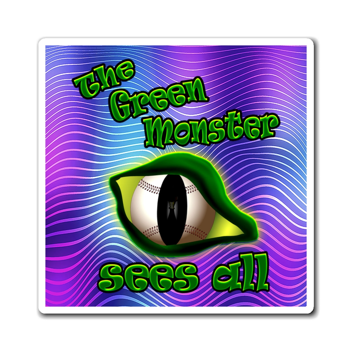 green monster - Magnets - (purple wave)