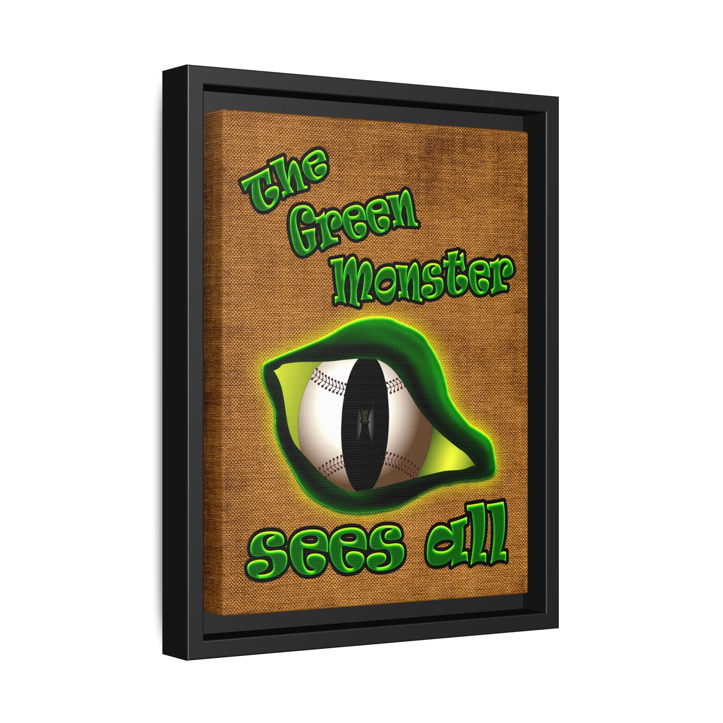 green monster - framed canvas art (brown papyrus)