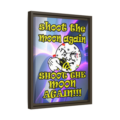 shoot the moon again - framed canvas art (grey-pink wave)