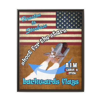 shoot for the stars - framed canvas art (brown papyrus)