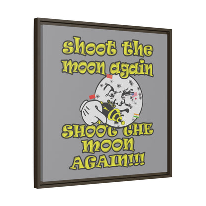 shoot the moon again - framed canvas art (grey)