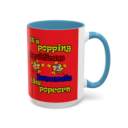 popping like popcorn - Accent Mug (red)