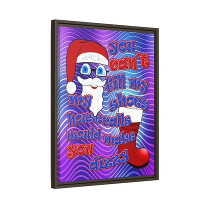 santa's shoes - framed canvas art (purple wave)