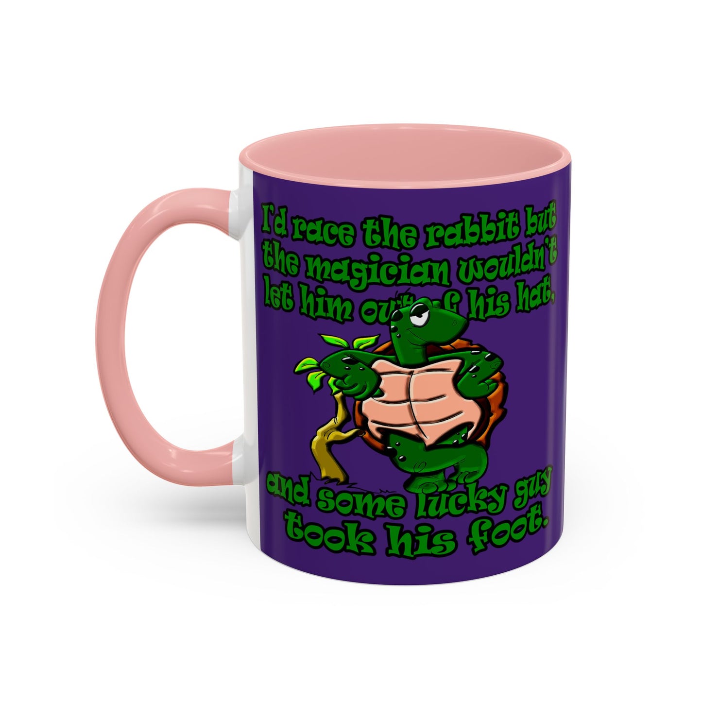 turtle race - Accent Mug (purple)