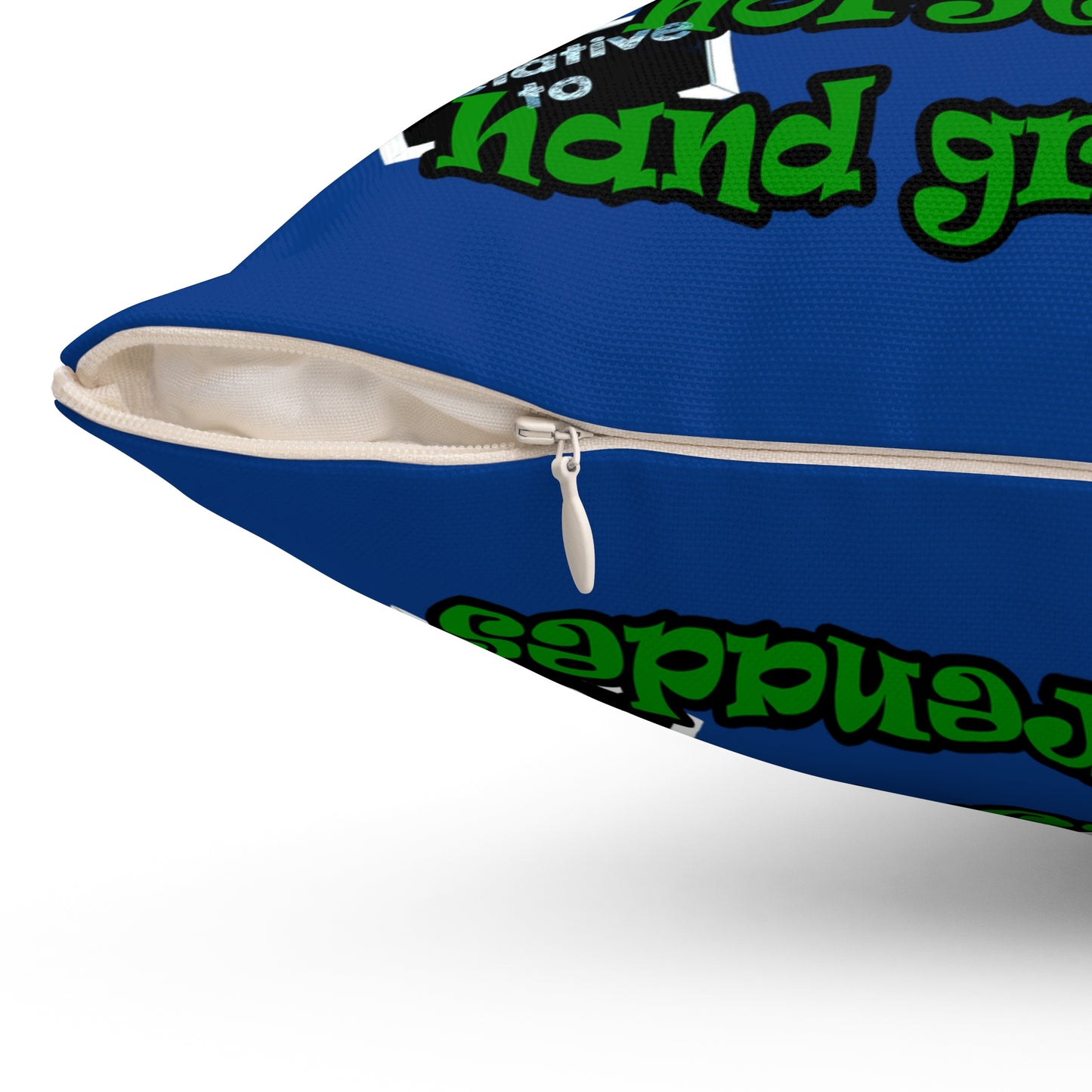 my luck - Spun Polyester Square Pillow - (dark blue)