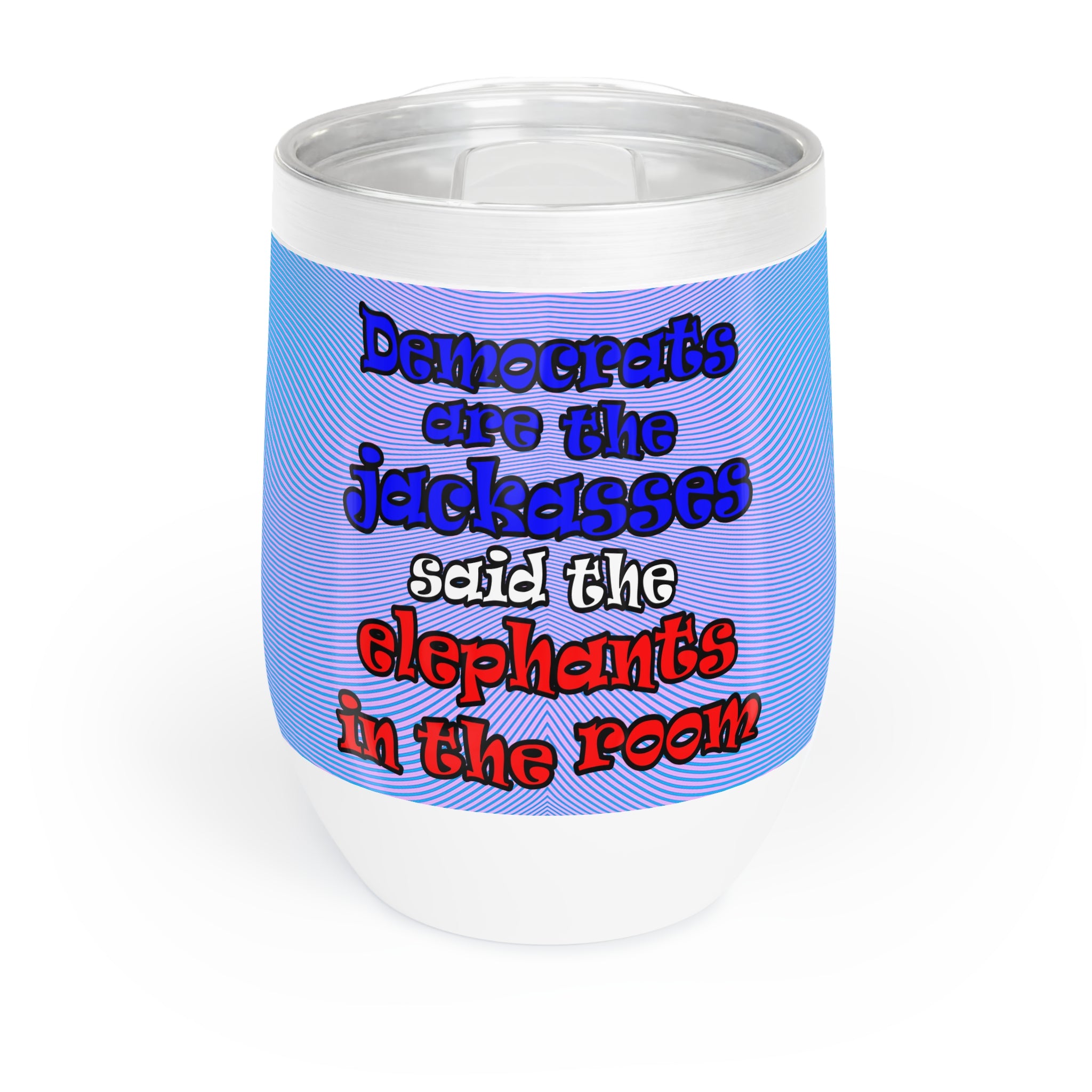 donkeys and elephants - Chill Wine Tumbler (light blue-purple wave)