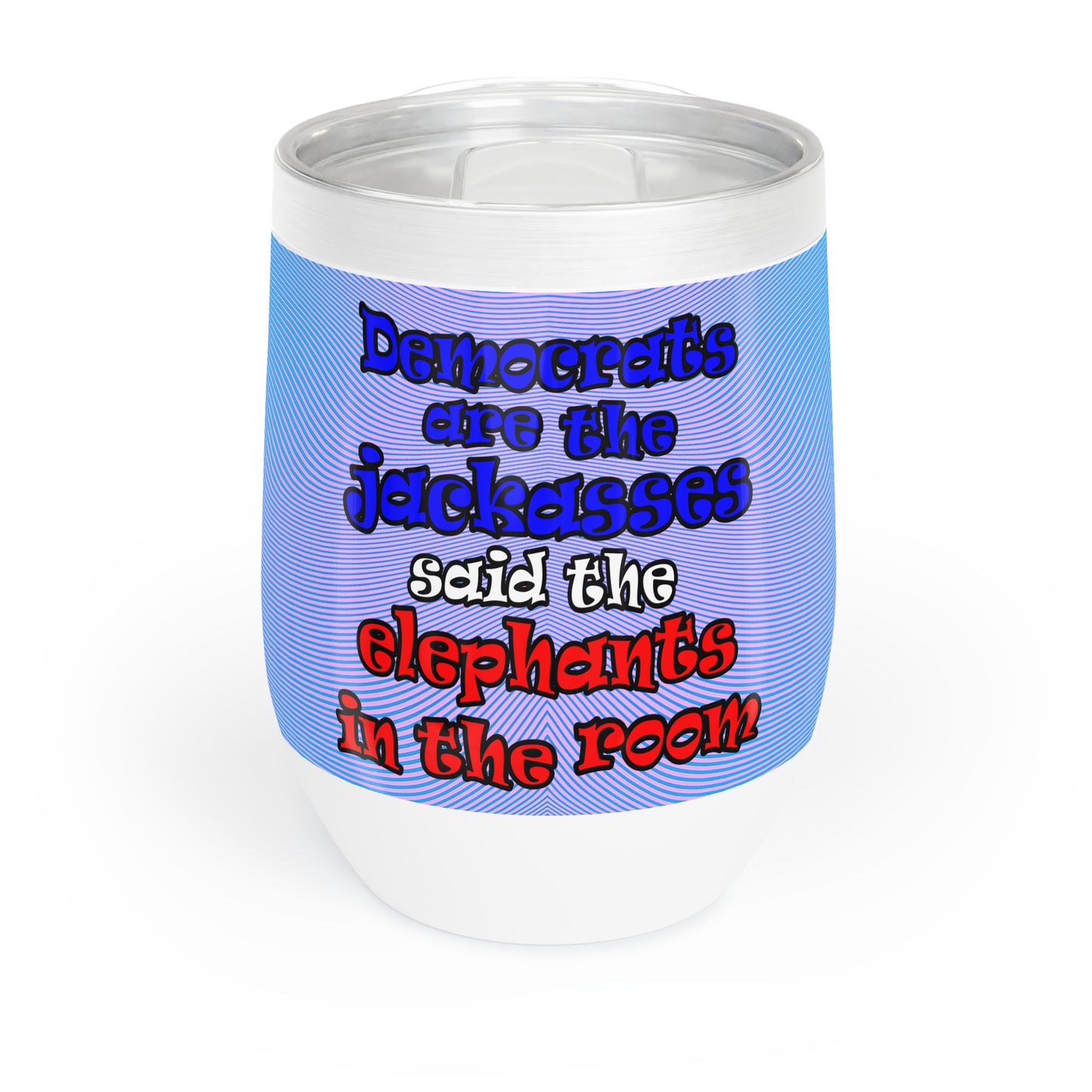 donkeys and elephants - Chill Wine Tumbler (light blue-purple wave)